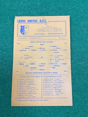 Lot 876 - Leeds United Reserves 1952-3 v. Bolton...