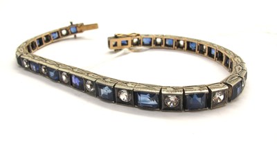 Lot 179 - An Art Deco Stone Set Line Bracelet, the...