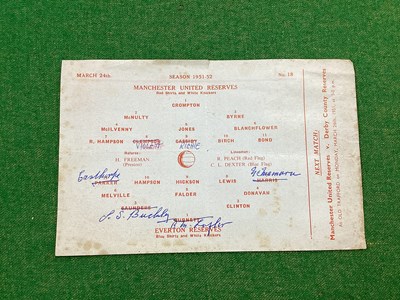 Lot 864 - Manchester United Reserves 1951-2 v. Everton...