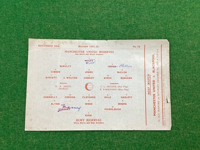 Lot 865 - Manchester United Reserves 1951-2 v. Bury...