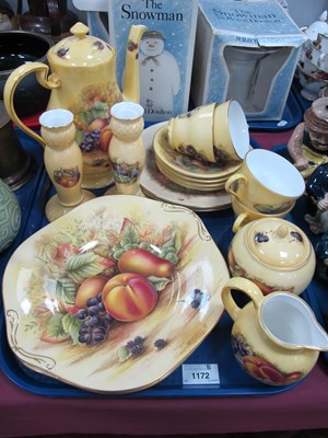 Lot 1172 - Aynsley ''Orchard Gold'. coffee pot, sugar and...