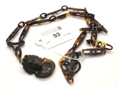 Lot 93 - An Antique Tortoiseshell Mariner Link Necklace,...