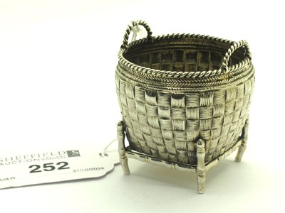 Lot 252 - A Chinese Miniature Basket, of textured finish...