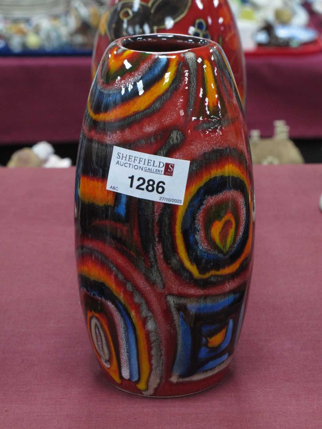 Lot 1286 - Anita Harris Vibrant Floral Skittle Vase, gold...