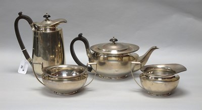 Lot 25 - An Art Deco Hallmarked Silver Four Piece Tea...