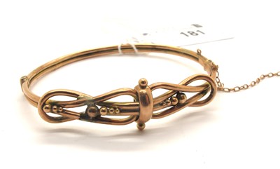 Lot 181 - An Antique Knot Hinged Bangle, of openwork...