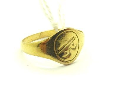 Lot 197 - A Child's Signet Style Ring, the oval panel...