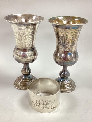 Lot 4 - A Pair of Hallmarked Silver Kiddish Cups,...