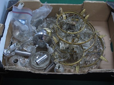 Lot 1050 - Basket, ceiling lights with glass faceted...