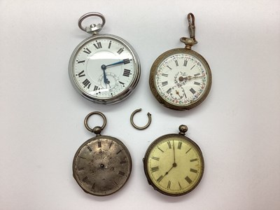 Lot 119 - Antique Fob Watches, (damages / incomplete); a...