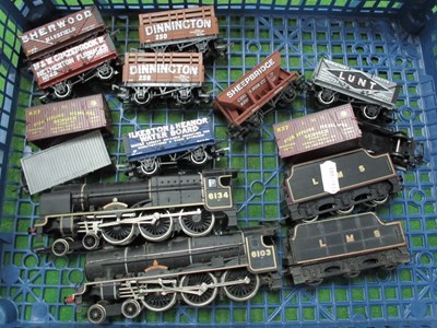 Lot 696 - Two 'OO' Gauge/4mm L.M.S Black 4-6-0 Tender...