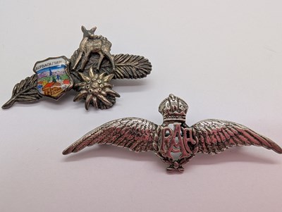 Lot 93 - An RAF Sweetheart Brooch, stamped "925", with...