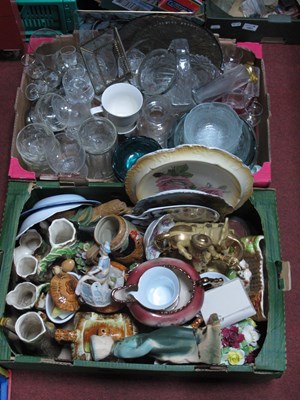 Lot 1042 - Glassware, cottage ware, Hornsea jug, etc:-...