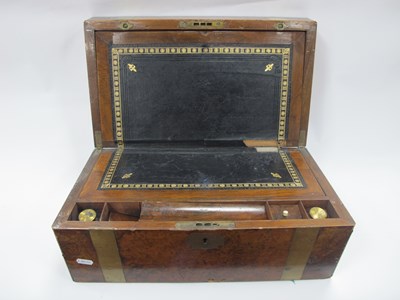 Lot 1403 - XIX Century Brass Bound Walnut Writing Slope,...