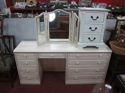 Lot 1520 - Cream Dressing Table, 170cm long, with...