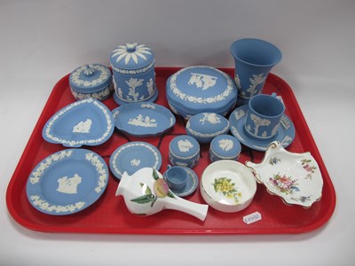 Lot 1153 - Wedgwood Powder Blue Jasper Ware, including...