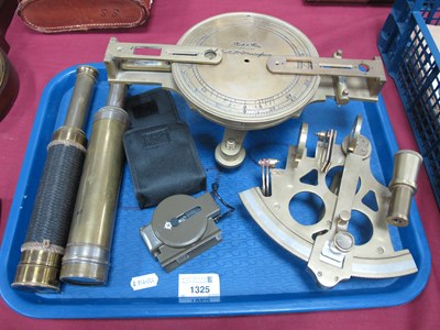 Lot 1325 - Four Sectional Brass Telescopes (x 2), the...