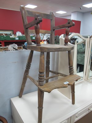 Lot 1482 - Child's High Chair, with bar back 84cm high.