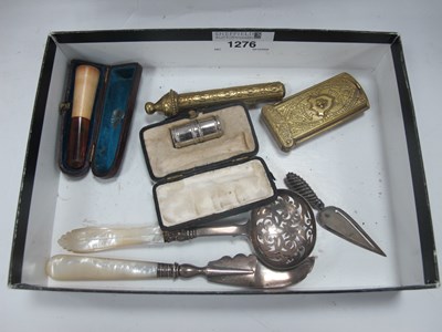 Lot 1276 - Silver Jam Knife and Sifter Spoon, both with...