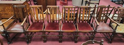 Lot 1562 - A Harlequin Set of Six Oak Early XX Century...