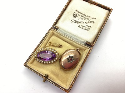 Lot 61 - A c.Late XIX Century Amethyst and Seed Pearl...