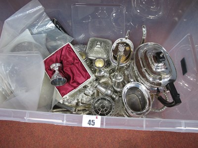 Lot 45 - Assorted Plated Ware, including three piece...