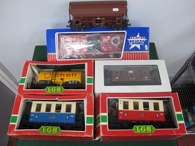 Lot 491 - Six Items of 'G' Gauge/10mm Rolling Stock,...