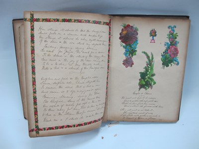 Lot 1350 - XIX Century Scrap Album, of verse and scraps...