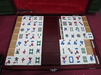 Lot 1352 - Chinese Mah Jong Set, cased (with instructins).