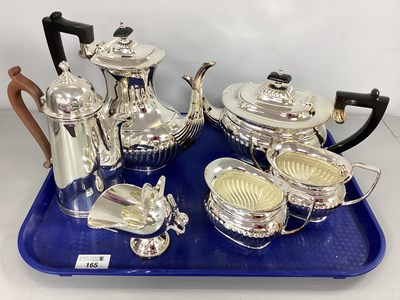 Lot 165 - An Electroplated Four Piece Tea Set, of oval...