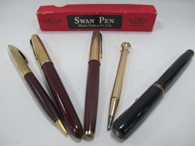 Lot 1287 - Pens - Mabie Todd 'Swann' Leverless, with 14k...