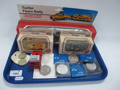 Lot 1352 - MC Turbo Team Rally, two Lledo die cast vans,...