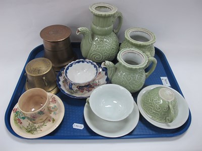 Lot 1254 - Oriental Celadon Seven Piece Tea Service,...