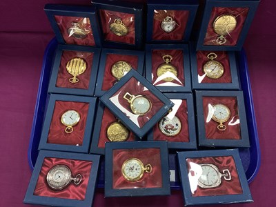 Lot 153 - Modern Collectors Pocket Watches, boxed. (16)