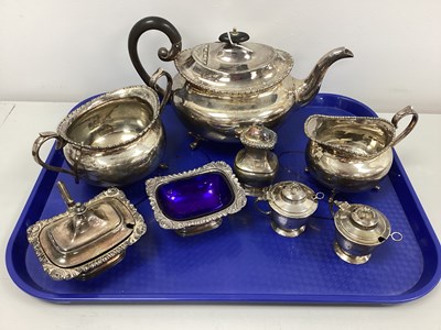 Lot 174 - An EPBM Three Piece Tea Set, of oval form with...