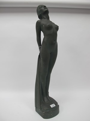 Lot 1311 - After G. Leonardi. Art Deco green painted...