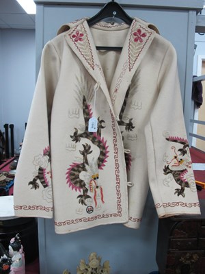 Lot 1315 - Embroidered Cream Jacket, featuring sinuous...