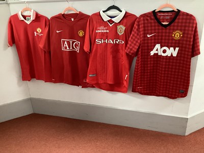 Lot 416 - Manchester United Home Shirts, Nike 'Aon' Van...