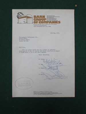 Lot 455 - Letter from Slade's Music Publisher Barn...