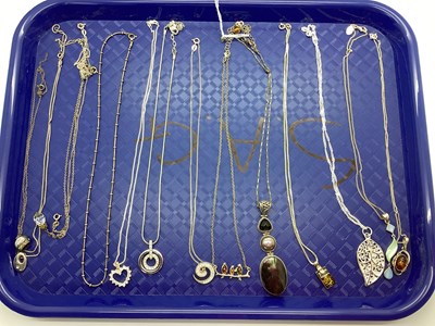 Lot 97 - A Collection of "925" and Other Necklaces, to...