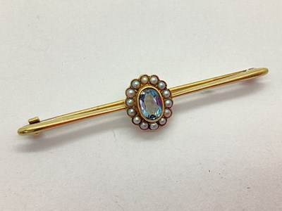 Lot 61 - A c.Early XX Century Pearl Set Bar Brooch,...