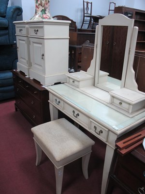 Lot 1491 - YP furniture Ltd, a pair of white painted...