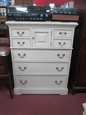 Lot 1514 - YP Furniture Ltd, white painted chest of...