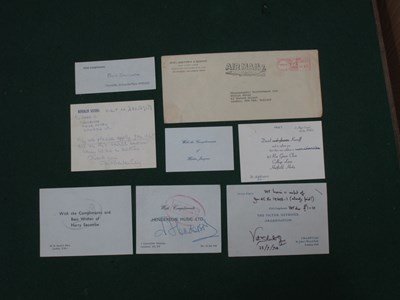 Lot 452 - Compliment Slips Sent to Phonographic...