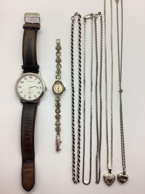 Lot 176 - Marcasite Set Ladies Wristwatch, "925" chains,...