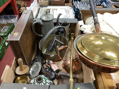 Lot 1104 - XIX Century Brass Copper Warming Pan, XIX...