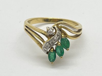 Lot 42 - An Emerald and Diamond Set Dress Ring, the...