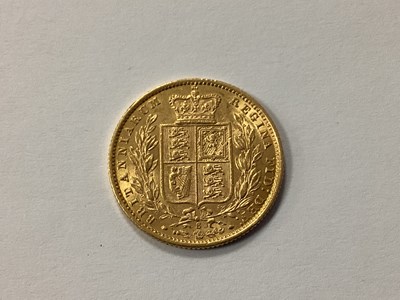 Lot 568 - 1875 Victoria 'Shield Back' Gold Sovereign,...