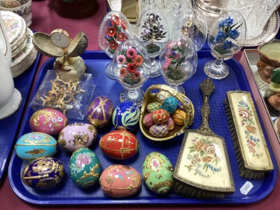 Lot 1251 - Franklin Mint Ceramic Eggs (x 10), 6.5cm high,...