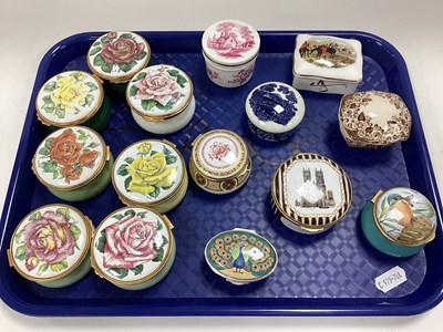 Lot 1183 - XX Century Bilston Enamel Trinket Boxes, seven...